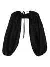 Diotima Bishop-sleeve Tie-fastening Top In Black
