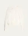 Diotima Braceback Poplin Gathered Drawstring Balloon Top In White
