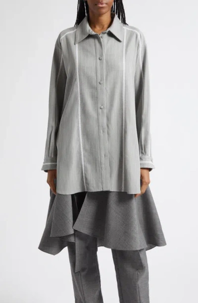 Diotima Bridgetown Virgin Wool Blend Shirt In Gray