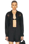 Diotima Long Silk Shirt In Black