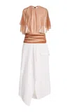 Diotima Cape Cotton-blend Midi Dress In Multi