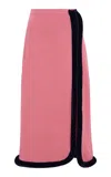 Diotima Castries Velvet-trimmed Knit Maxi Skirt In Pink