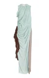 Diotima Constant Fine-ribbed Organic Cotton Dress In Blue
