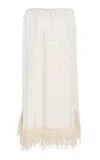 Diotima Coverley Embellished Silk Twill Midi Skirt In Ivory