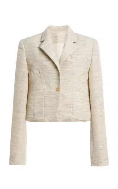 Diotima Crest Wool Blend Blazer In White