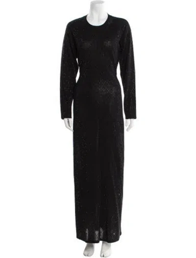 Pre-owned Diotima Crew Neck Long Dress In Black