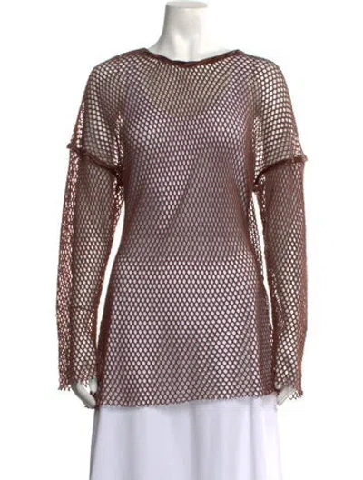 Pre-owned Diotima Crew Neck Long Sleeve Top In Multicolor