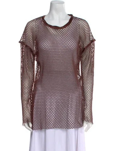 Pre-owned Diotima Crew Neck Long Sleeve Tunic In Brown