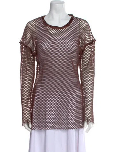 Pre-owned Diotima Crew Neck Long Sleeve Tunic In Brown