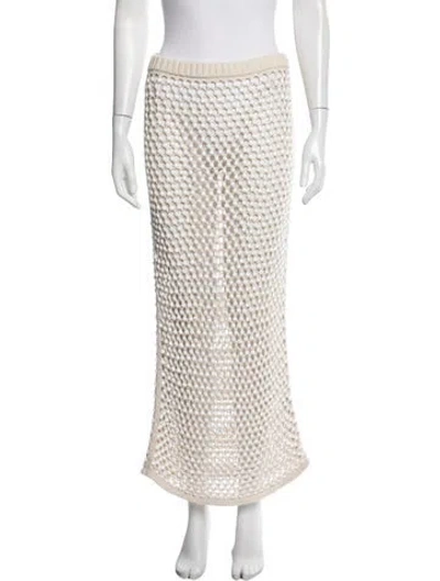 Pre-owned Diotima Crochet Long Skirt In Neutrals