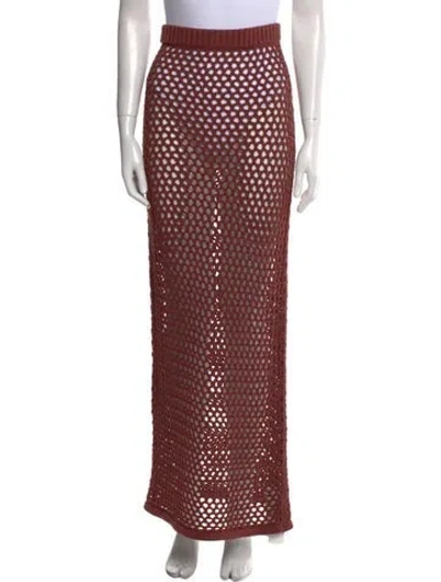 Pre-owned Diotima Crochet Midi Length Skirt W/ Tags In Brown