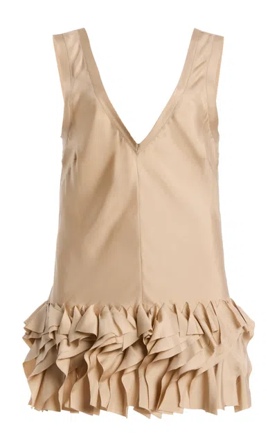 Diotima Croix Silk Twill Top In Brown