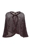 Diotima Crystal-embellished Knit Capelet In Berry