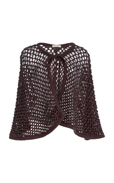 Diotima Crystal-embellished Knit Capelet In Berry