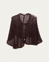 Diotima Crystal Net Knit Capelet In Brown