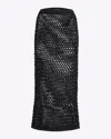 Diotima Crystal Open-knit Midi Skirt In Black