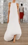 Diotima Dama Textured Cocoon Maxi Dress In White