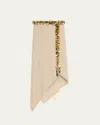 Diotima Darliston Sequined Handkerchief Midi Linen Skirt In Beige