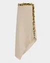 Diotima Darliston Sequined Handkerchief Midi Linen Skirt In Beige