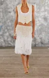 Diotima Decollete Silk-blend Gilet In White