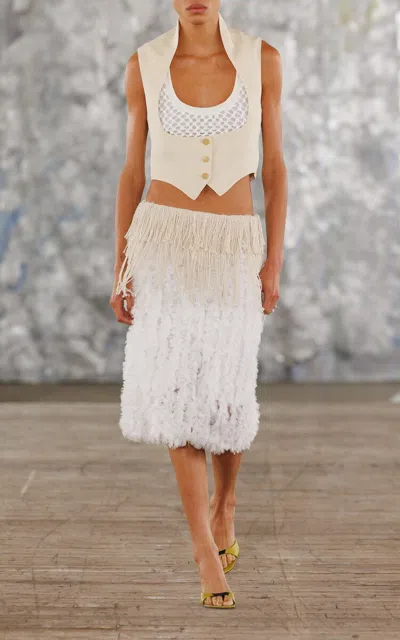 Diotima Decollete Silk-blend Gilet In White