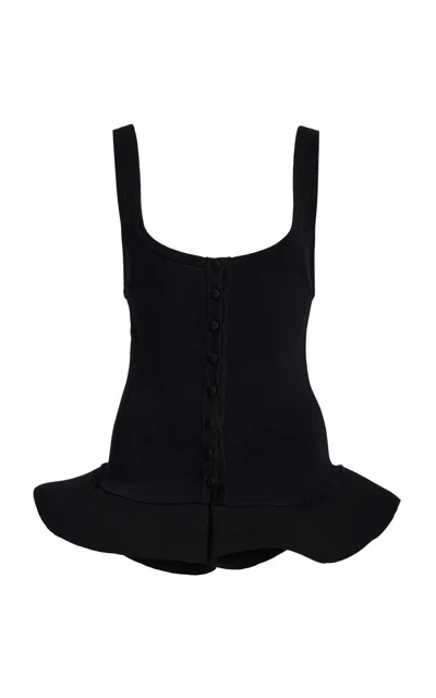 Diotima Dimanche Crepe Knit Top In Black