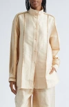 Diotima Dupioni Silk Button-up Shirt In Neutral