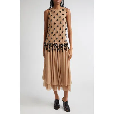 Diotima Embellished Cocktail Dress In Brown