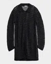Diotima Embellished Open Knit Cardigan Coat In Black