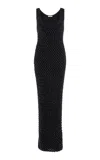 Diotima Emin Crystal-embellished Knit Maxi Dress In Black