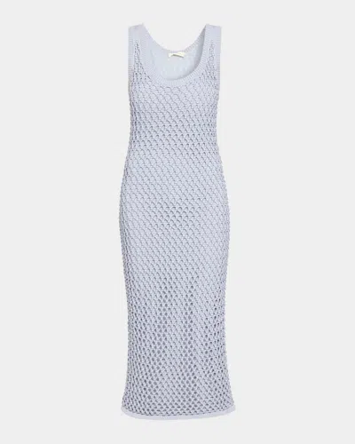 Diotima Emin Crystal Mesh Maxi Tank Dress In Cloud