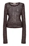 Diotima Enid Crystal-embellished Knit Sweater In Berry
