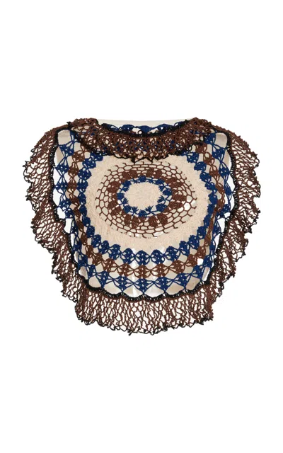 Diotima Exclusive Conch Crocheted Cotton Crop Top In Multi