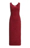 Diotima Exclusive Emin Crystal-embellished Knit Midi Dress In Red