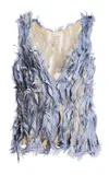 Diotima Feathered Knit Top In Blue