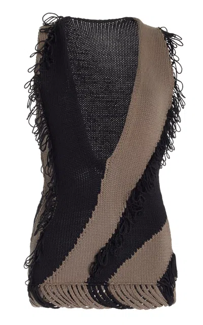 Diotima Fluvial Intarsia Roaring Cotton Top In Brown