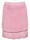 Diotima Fringe Knitted Mini Skirt In Pink