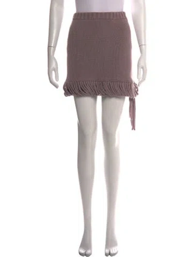 Pre-owned Diotima Fringe Trim Accent Mini Skirt In Pink