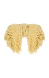 Diotima Fringed Merino Wool Collar In Yellow