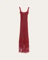 Diotima Gala Backless Crystal Mesh Gown In Paprika