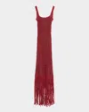 Diotima Gala Backless Crystal Mesh Gown In Paprika