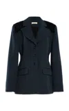 Diotima Garvey Mortimer Wool Twill Blazer In Navy