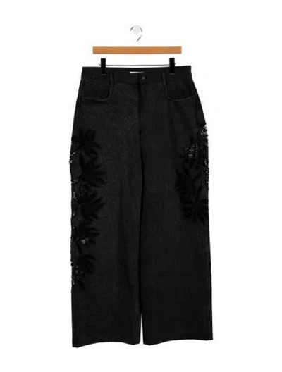 Pre-owned Diotima High-rise Wide Leg Jeans In Black