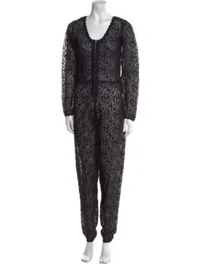 Pre-owned Diotima Lace Lace Pattern Jumpsuit W/ Tags In Black