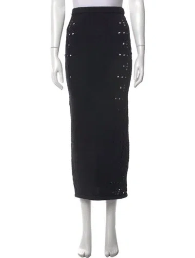 Pre-owned Diotima Lace Pattern Long Skirt In Black