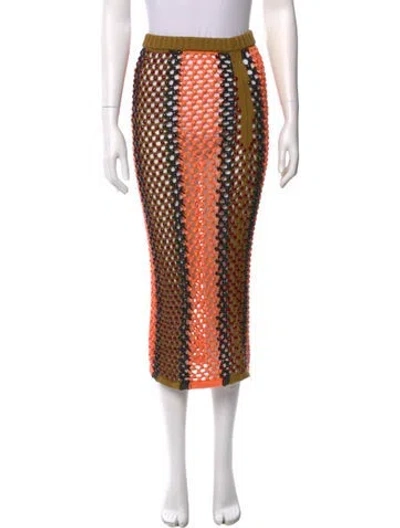 Pre-owned Diotima Lace Pattern Midi Length Skirt W/ Tags In Multi