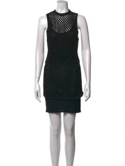 Pre-owned Diotima Lace Pattern Mini Dress In Black