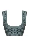 Diotima Lady Cotton-blend Bralette In Blue