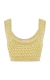 Diotima Lady Crystal-embellished Knit Bralette In Yellow