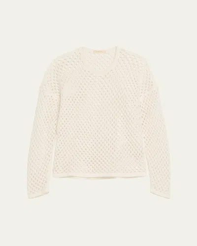 Diotima Leeward Crystal Crochet Knit Top In White